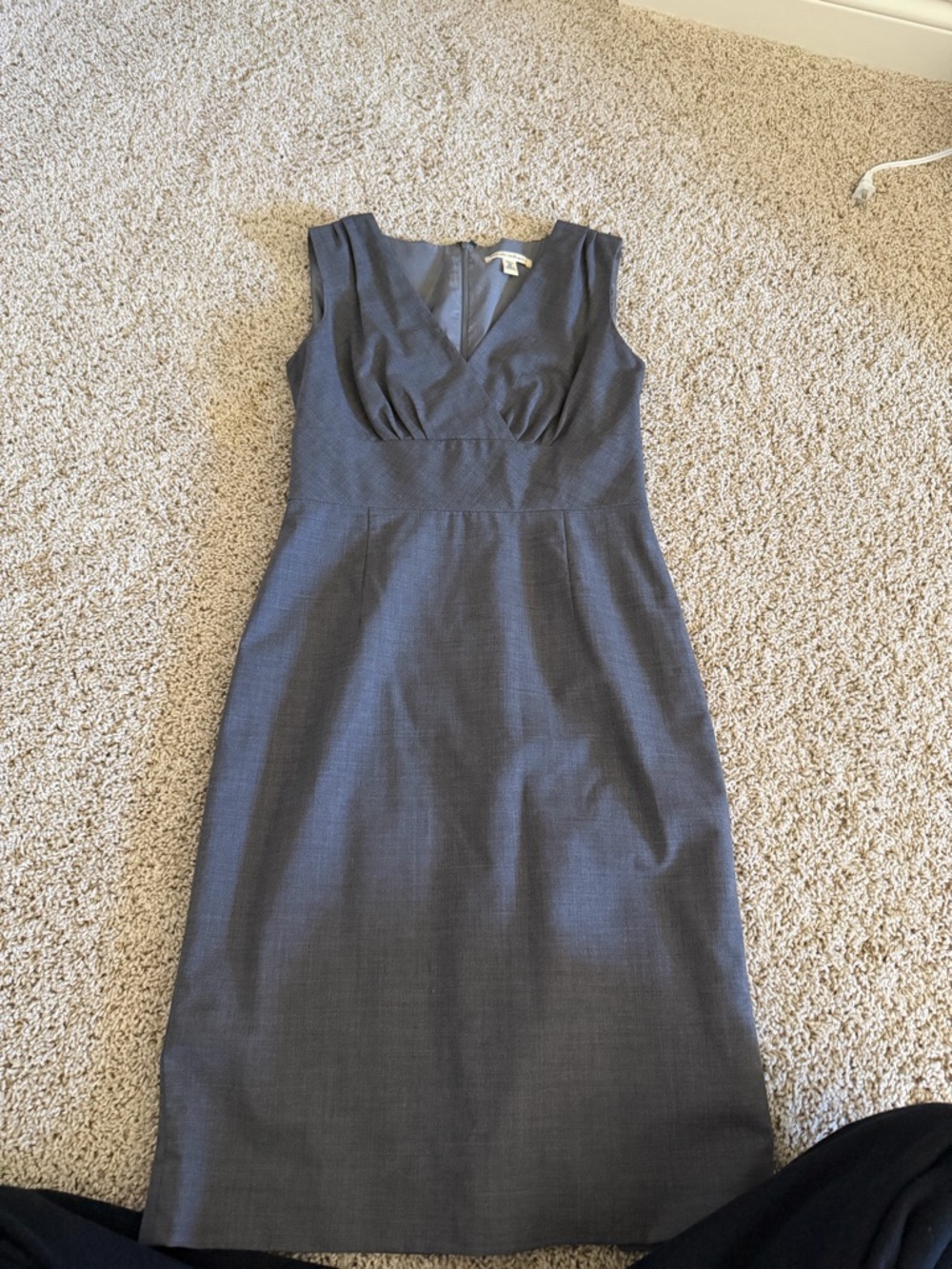 Banana Republic Charcoal Gray Sleeveless Midi Sheath Dress
